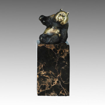 Статуя животных Сидящая панда, высекая бронзовую скульптуру, Milo Tpal-308